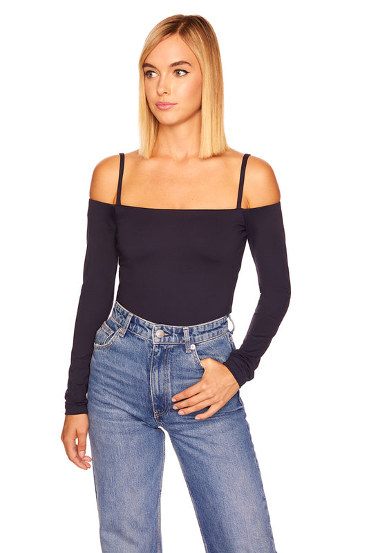 thin strap cold shoulder top